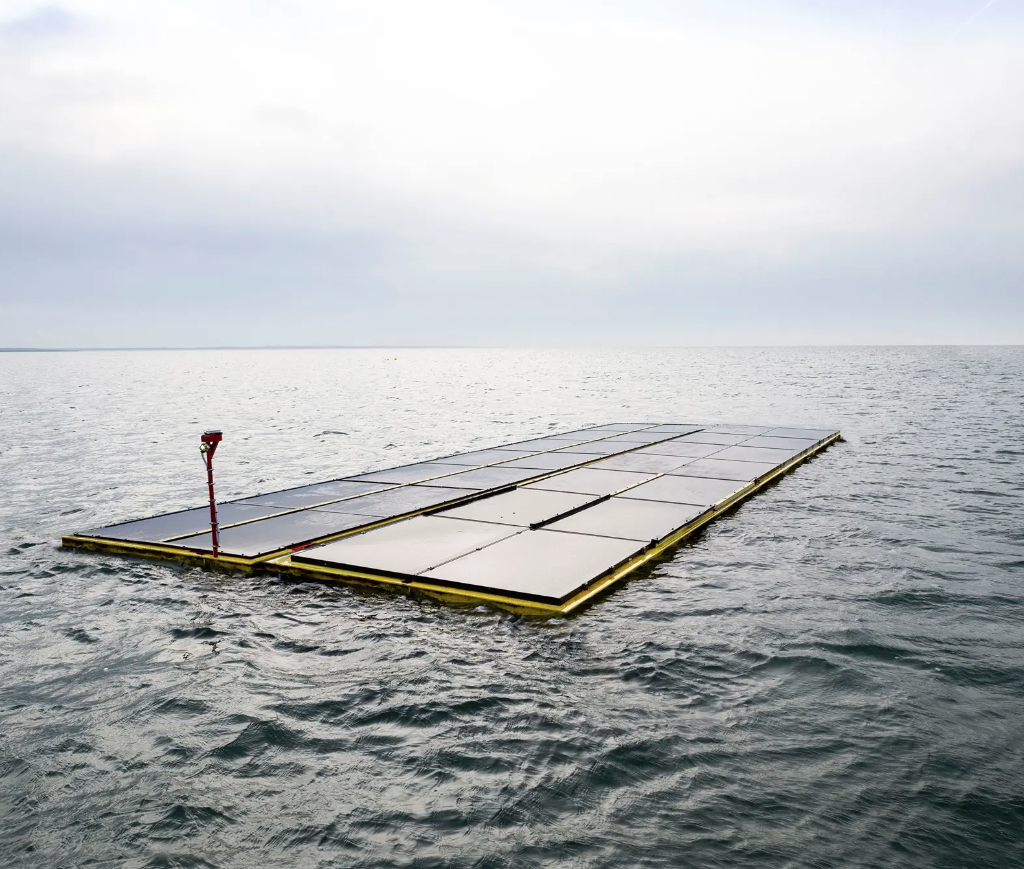 Solar panels at sea