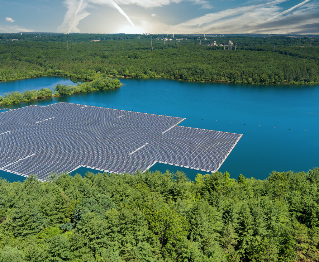 Floating photovoltaics on lakes